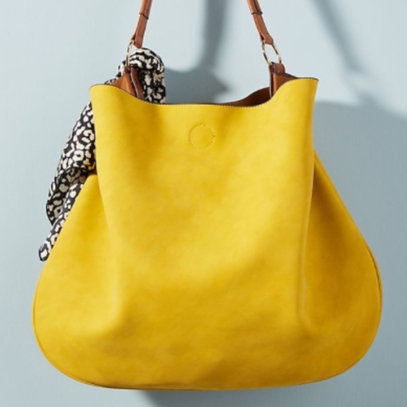 Anthropologie Handbags - Anthropologie Kennedy Tote Mustard Yellow Hobo NWT